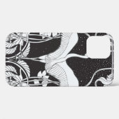 ヴィンテージの背景に装飾的な花とくちばしを付ける Case-Mate iPhoneケース (裏面 (横))