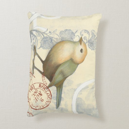 ヴィンテージの背景に黄色と緑の矢印 アクセントクッション (裏面(縦))