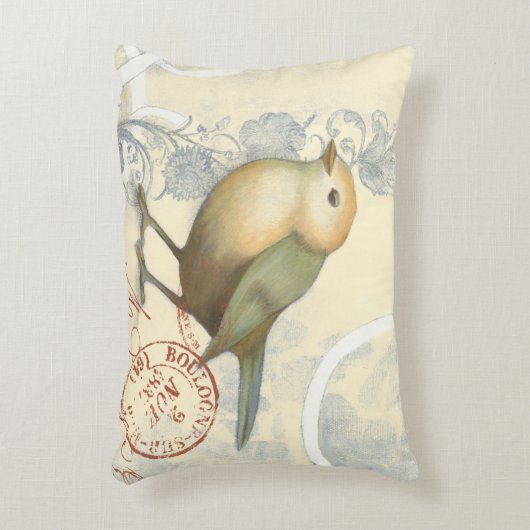 ヴィンテージの背景に黄色と緑の矢印 アクセントクッション (正面(垂直))