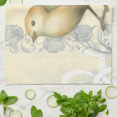 ヴィンテージの背景に黄色と緑の矢印 キッチンタオル (折り畳み)