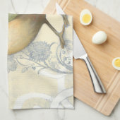 ヴィンテージの背景に黄色と緑の矢印 キッチンタオル (四つ折り)