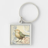 ヴィンテージの背景に黄色と緑の矢印 キーホルダー (正面)