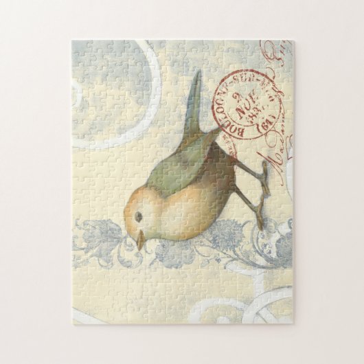 ヴィンテージの背景に黄色と緑の矢印 ジグソーパズル (縦)