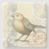 ヴィンテージの背景に黄色と緑の矢印 ストーンコースター (正面)