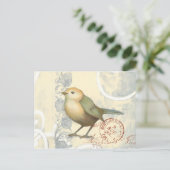 ヴィンテージの背景に黄色と緑の矢印 ポストカード (スタンド正面)