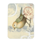 ヴィンテージの背景に黄色と緑の矢印 マグネット (縦)