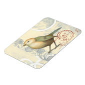 ヴィンテージの背景に黄色と緑の矢印 マグネット (左側)