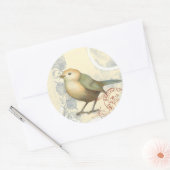 ヴィンテージの背景に黄色と緑の矢印 ラウンドシール (封筒)