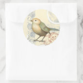 ヴィンテージの背景に黄色と緑の矢印 ラウンドシール (バッグ)