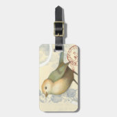 ヴィンテージの背景に黄色と緑の矢印 ラゲッジタグ (正面縦)