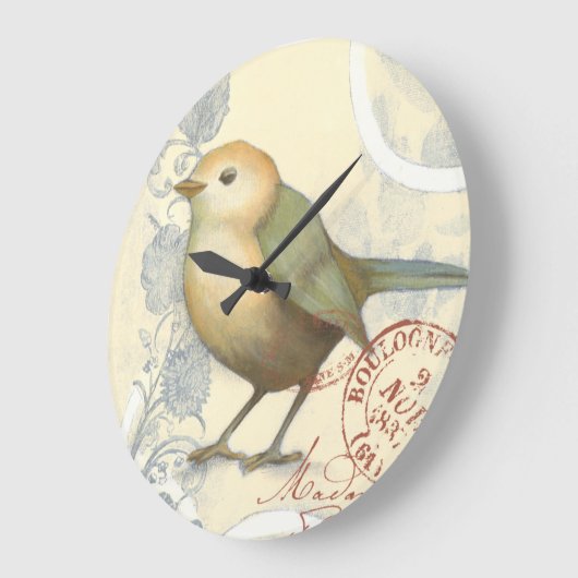 ヴィンテージの背景に黄色と緑の矢印 ラージ壁時計 (傾斜)