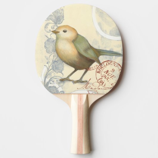 ヴィンテージの背景に黄色と緑の矢印 卓球ラケット (正面)