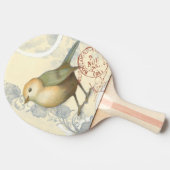 ヴィンテージの背景に黄色と緑の矢印 卓球ラケット (横)