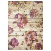 ヴィンテージの背景モダンエレガントバラ クリップボード (裏面)