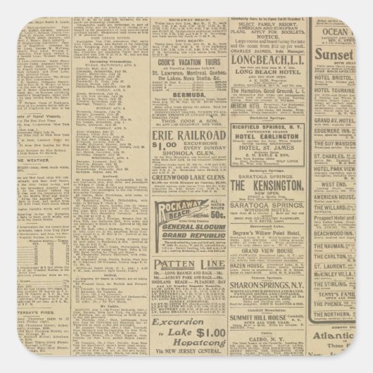 ヴィンテージの背景 スクエアシール (正面)