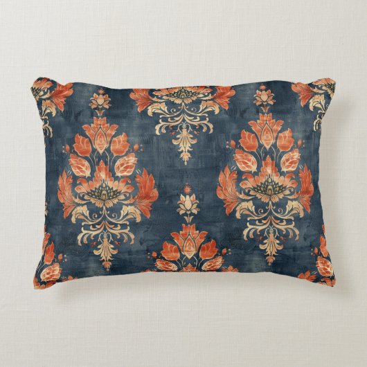 ヴィンテージの背景（青） アクセントクッション (正面)