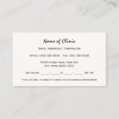 ヴィンテージの脊柱のカイロプラクターのアポイントメントのメモ 予約カード (裏面)