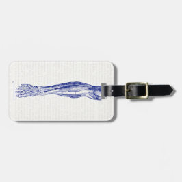 ヴィンテージの脚の青色の解剖学的筋肉 ラゲッジタグ