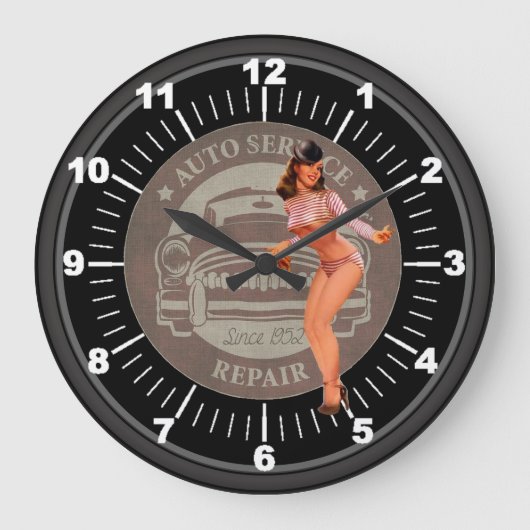 ヴィンテージの自動サービス修復のピンアップ ラージ壁時計 (正面)