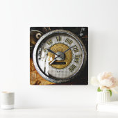 ヴィンテージの自動車速度のゲージ スクエア壁時計 (ホーム)