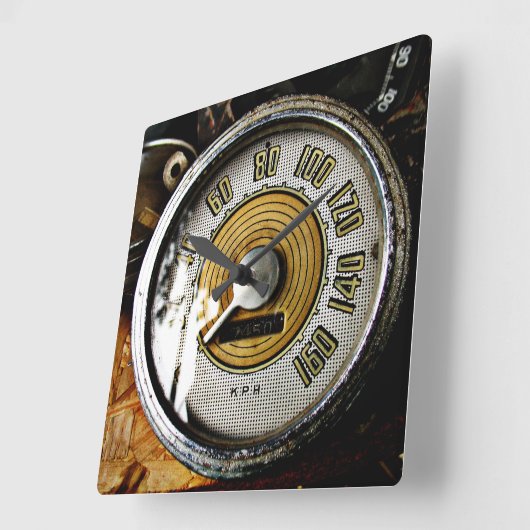 ヴィンテージの自動車速度のゲージ スクエア壁時計 (傾斜)