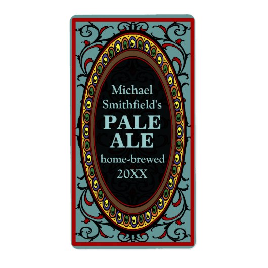 ヴィンテージの自家醸造ビールラベルブルー ラベル (正面)