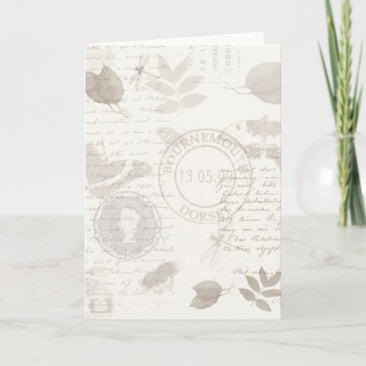 ヴィンテージの自然の挨拶状、植物の勉強 カード (正面)