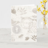 ヴィンテージの自然の挨拶状、植物の勉強 カード (黄色い花)