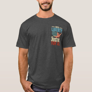 ヴィンテージの自由と正義の全米国の地図 Tシャツ