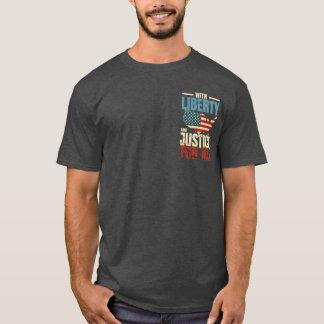 ヴィンテージの自由と正義の全米国の地図 Tシャツ