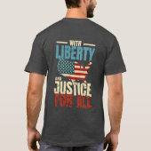 ヴィンテージの自由と正義の全米国の地図 Tシャツ (裏面)