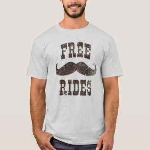 ヴィンテージの自由な髭はTシャツに乗ります Tシャツ