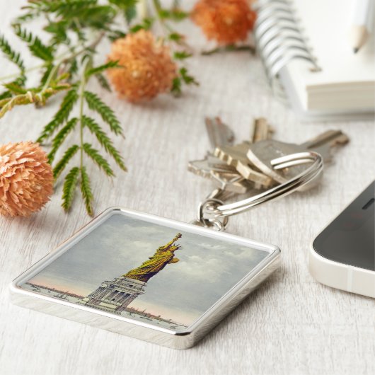 ヴィンテージの自由の女神ニューヨーク旅行 キーホルダー (側面)