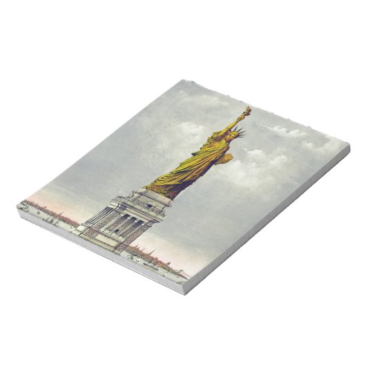 ヴィンテージの自由の女神ニューヨーク旅行 ノートパッド (回転)