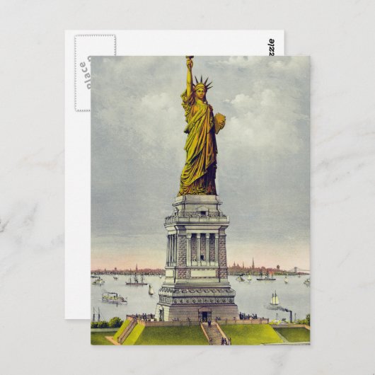 ヴィンテージの自由の女神ニューヨーク旅行 ポストカード (正面/裏面)