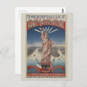 ヴィンテージの自由の女神パリへニューヨーク ポストカード (正面/裏面)