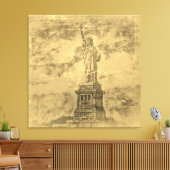 ヴィンテージの自由の女神，ニューヨークキャンバスプリント キャンバスプリント (インサイチュ (リビング))