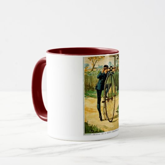 ヴィンテージの自転車のクリスマスカード マグカップ (正面左)