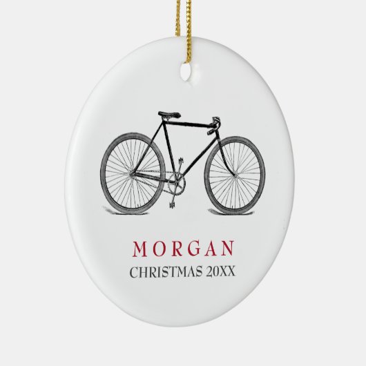 ヴィンテージの自転車のクリスマス セラミックオーナメント (右)