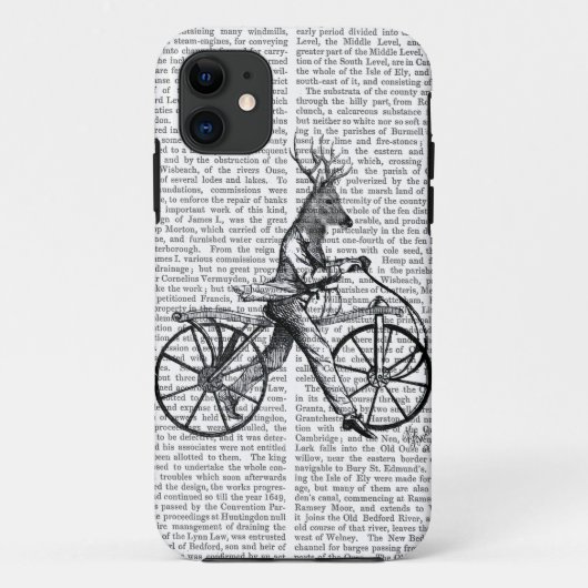 ヴィンテージの自転車のダンディなシカ Case-Mate iPhoneケース (裏面)