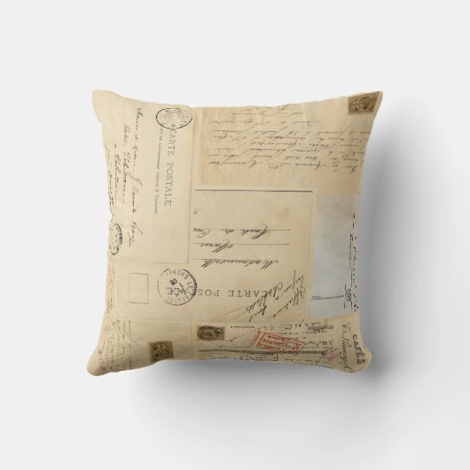 ヴィンテージの自転車のフランスのな郵便はがきの枕 クッション (裏面)