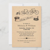 ヴィンテージの自転車のベビーシャワーの招待状 招待状 (正面)