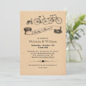 ヴィンテージの自転車のベビーシャワーの招待状 招待状 (スタンド正面)
