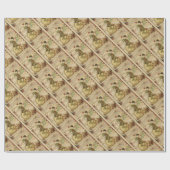 ヴィンテージの自転車のメリーで小さいクリスマスのカエル ラッピングペーパー (フラット)