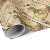 ヴィンテージの自転車のメリーで小さいクリスマスのカエル ラッピングペーパー (ロールコーナー)