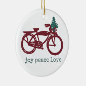 ヴィンテージの自転車及びクリスマスツリーのデザイン セラミックオーナメント (右)