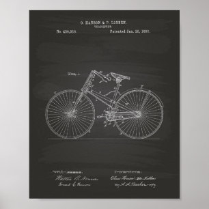 ヴィンテージの自転車1890のパテントの芸術-黒板 ポスター