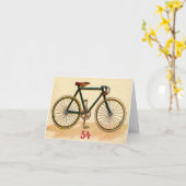 ヴィンテージの自転車 カード (黄色い花)