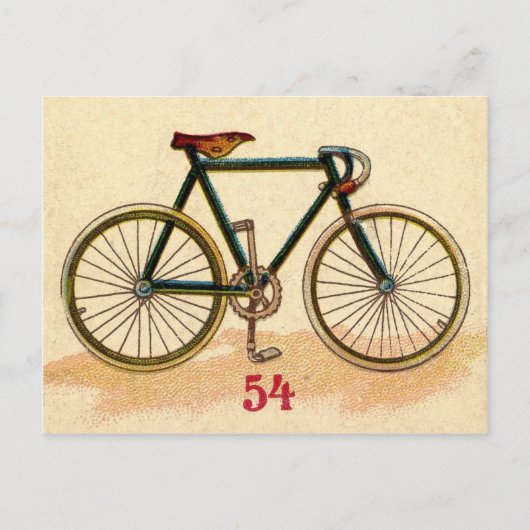 ヴィンテージの自転車 ポストカード (正面)