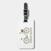 ヴィンテージの自転車、気球および花 ラゲッジタグ (正面縦)